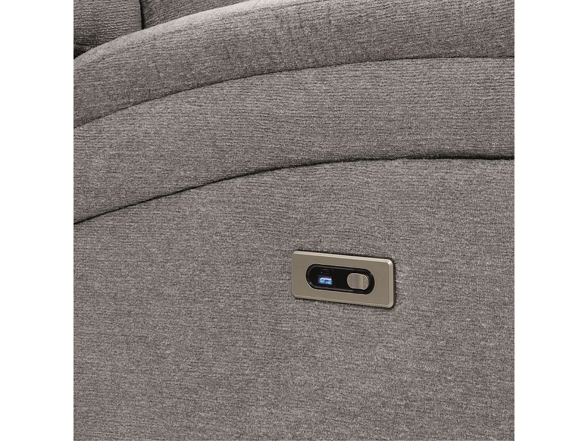 Fauteuil relax électrique tissu polyester gris clair - MELILLA