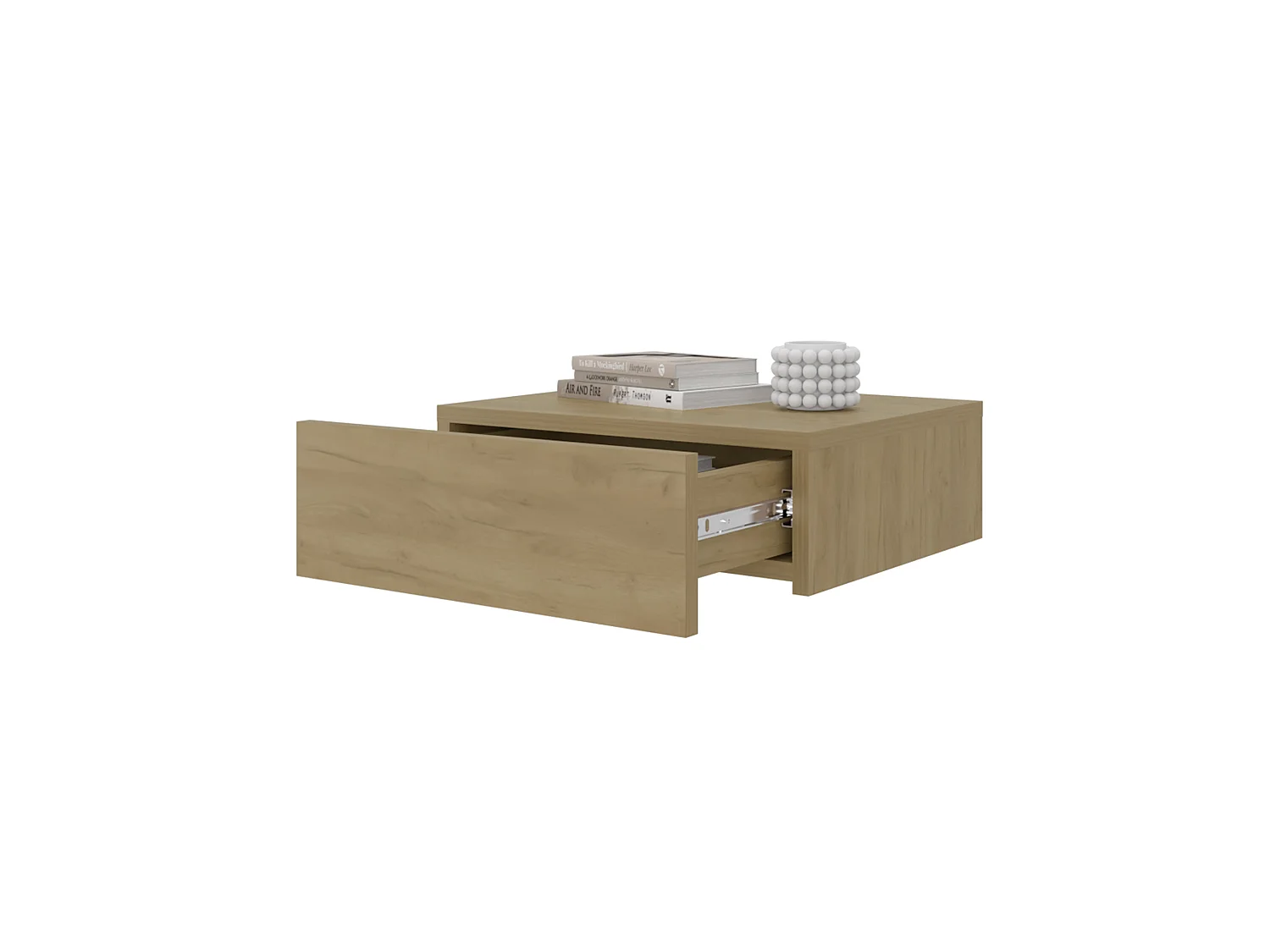 Comodino galleggiante LINDEN con cassetto per organizzazione funzionale