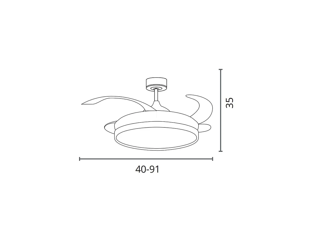 Ventilateur de plafond Bel Air Angel Mini Blanc pour Enfants avec Lumière LED 96W Télécommande 6 Vitesses
