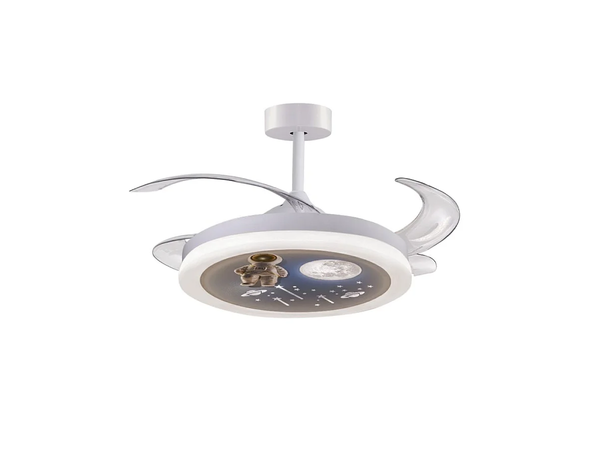 Ventilador de techo infantil Amstrong mini Bel Air 96W 4 aspas retráctiles blanco Ø91 cm