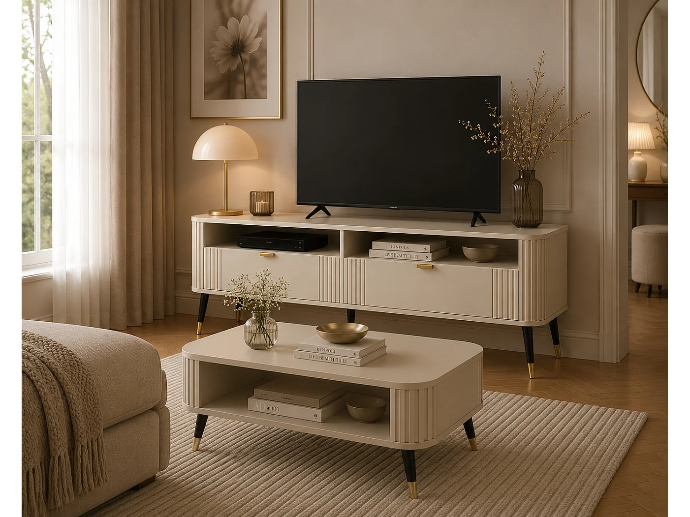 Couchtisch, Kaschmir, 80 x 60 x 42 cm