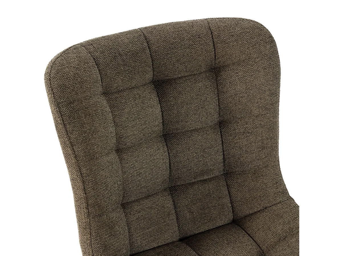 Lot de 4 chaises en tissu maille avec surpiqûres et pieds métal vert - RIBEL
