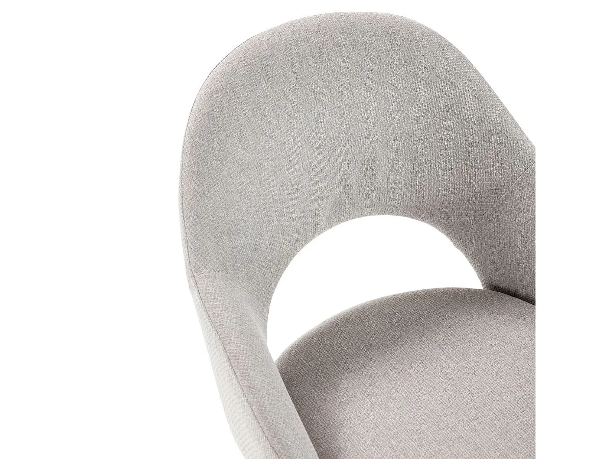 Lot de 2 chaises enveloppantes en tissu maille perle pieds métal gris - LAYANI