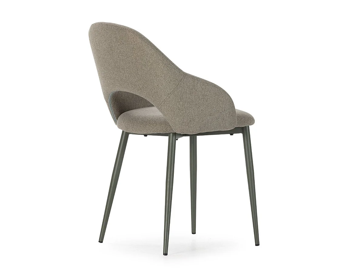 Lot de 2 chaises enveloppantes en tissu maille et pieds métal vert - LAYANI