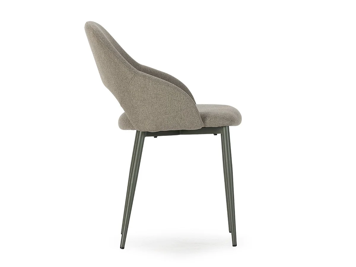 Lot de 2 chaises enveloppantes en tissu maille et pieds métal vert - LAYANI