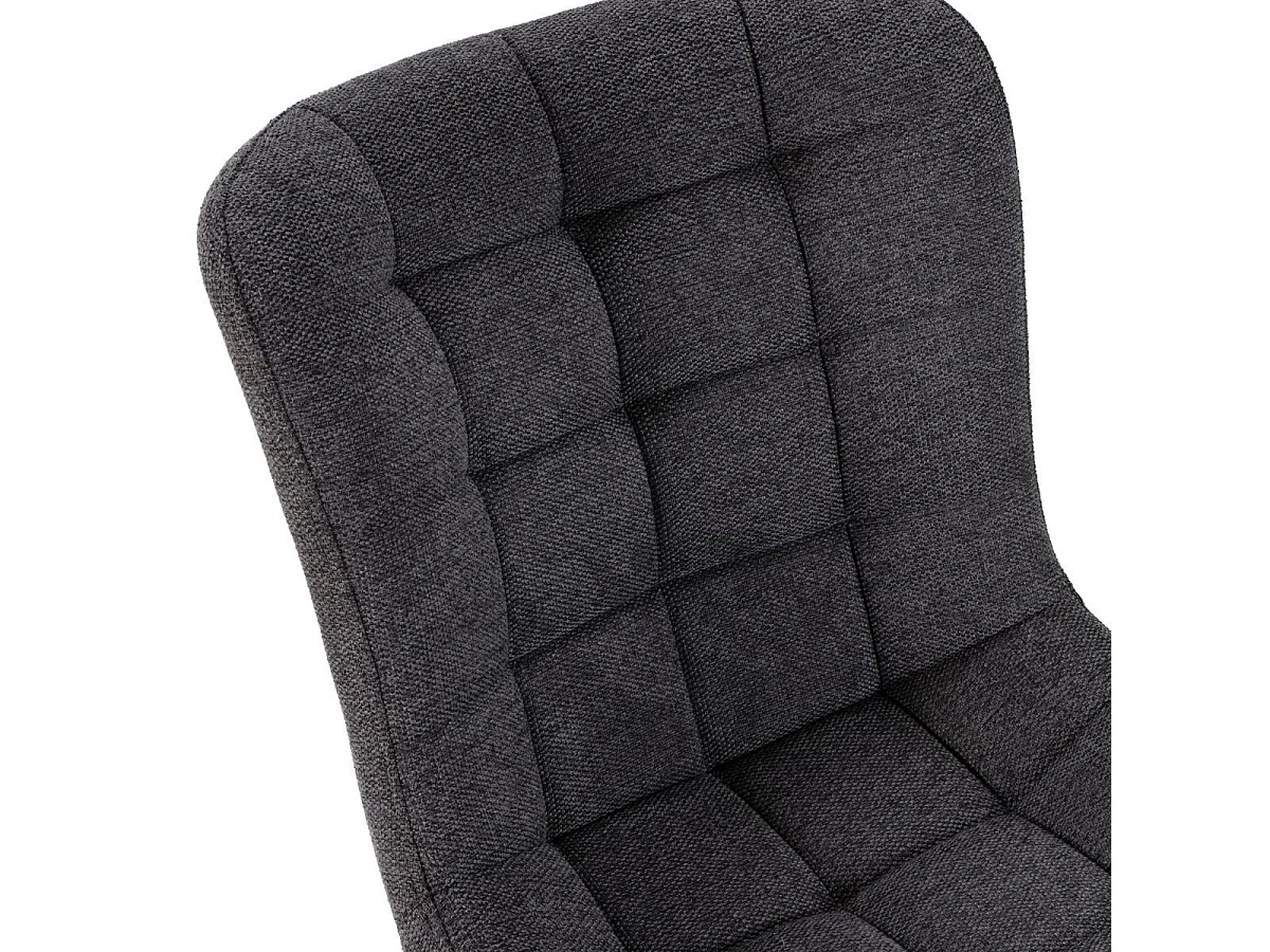 Lot de 2 chaises en tissu maille avec surpiqûres et pieds métal gris foncé - RIBEL