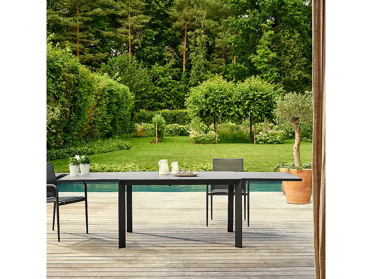 Table de jardin en aluminium gris extensible 6/10 pers.