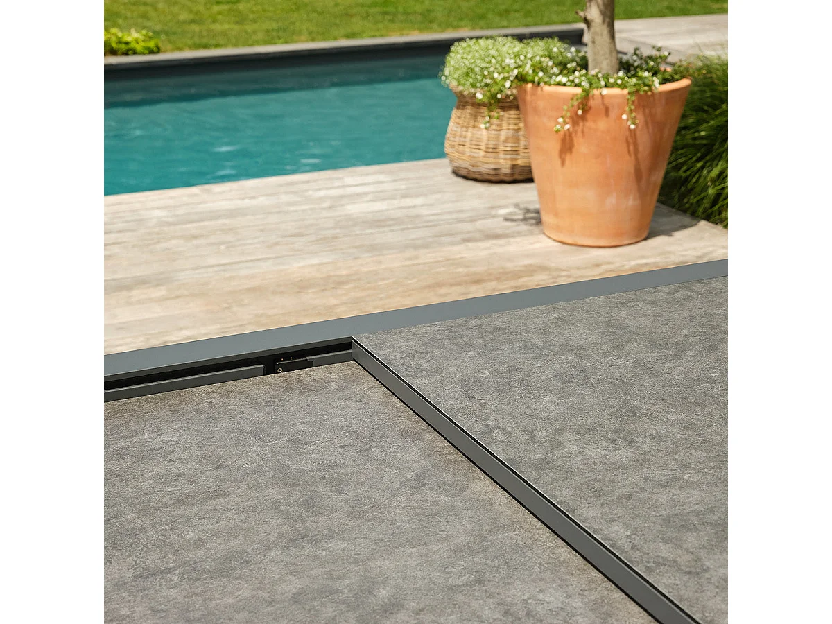Table de jardin en aluminium gris extensible 6/10 pers.