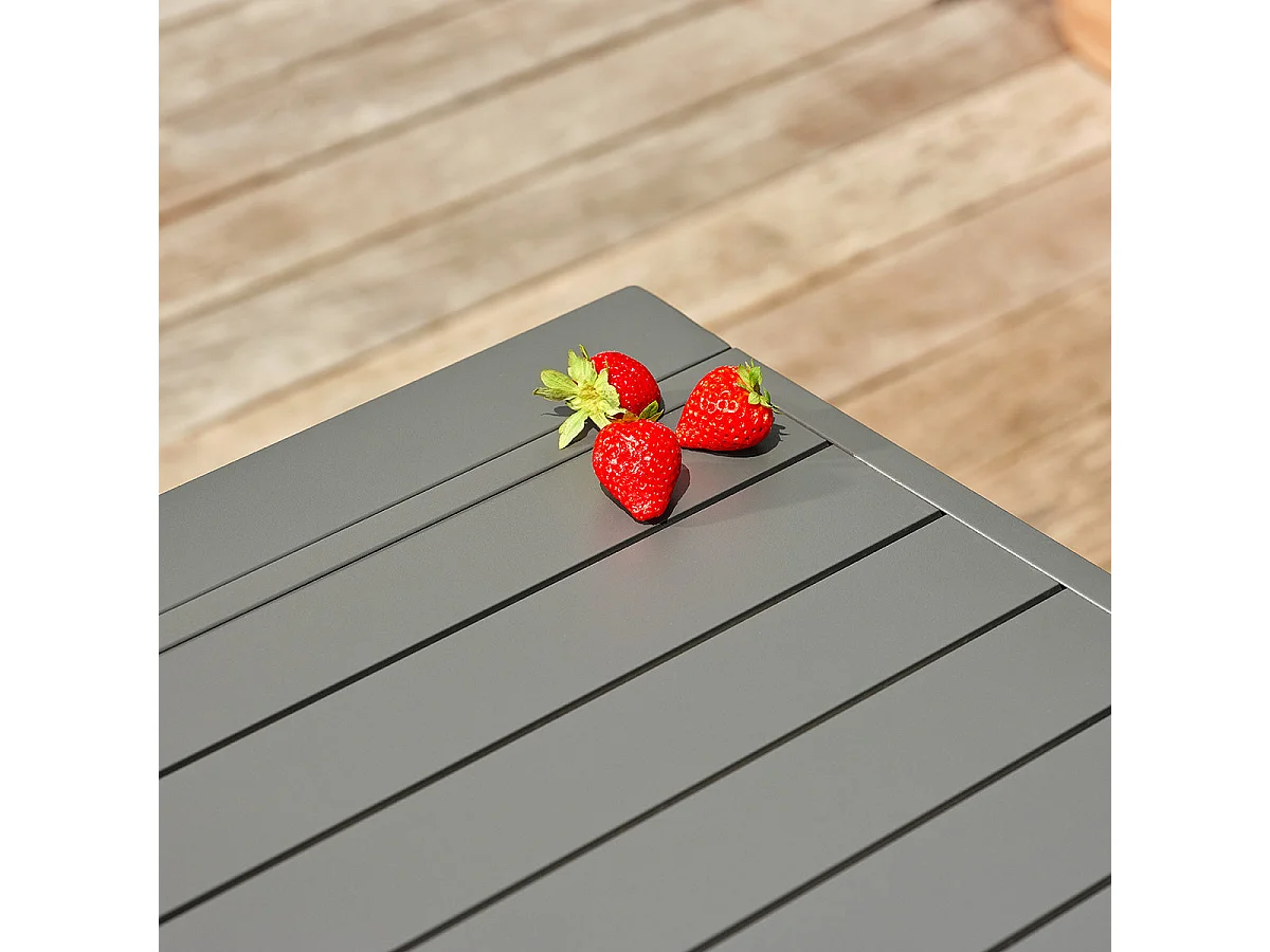 Table de jardin en aluminium gris extensible 6/10 pers.