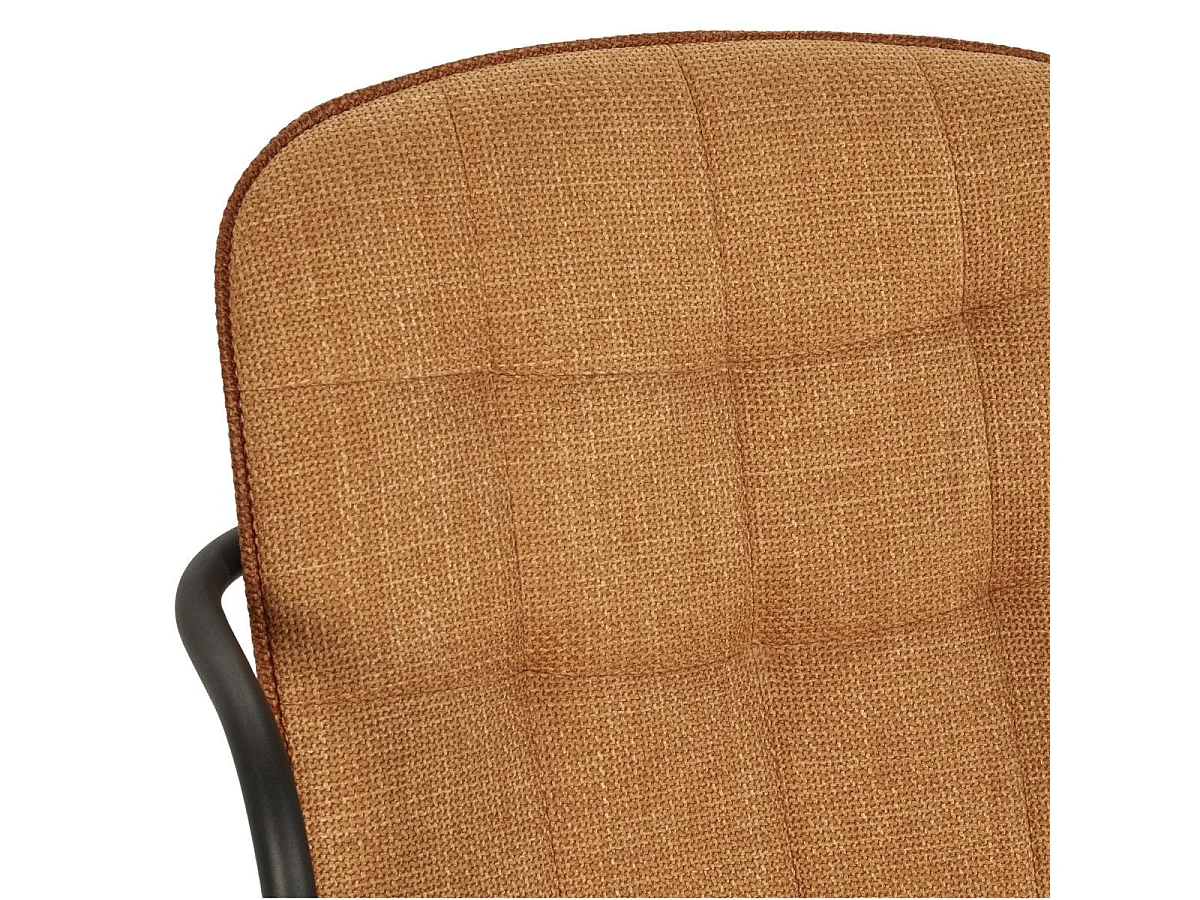 Lot de 2 chaises en tissu chiné rouille 2 tons et métal noir - GIANA