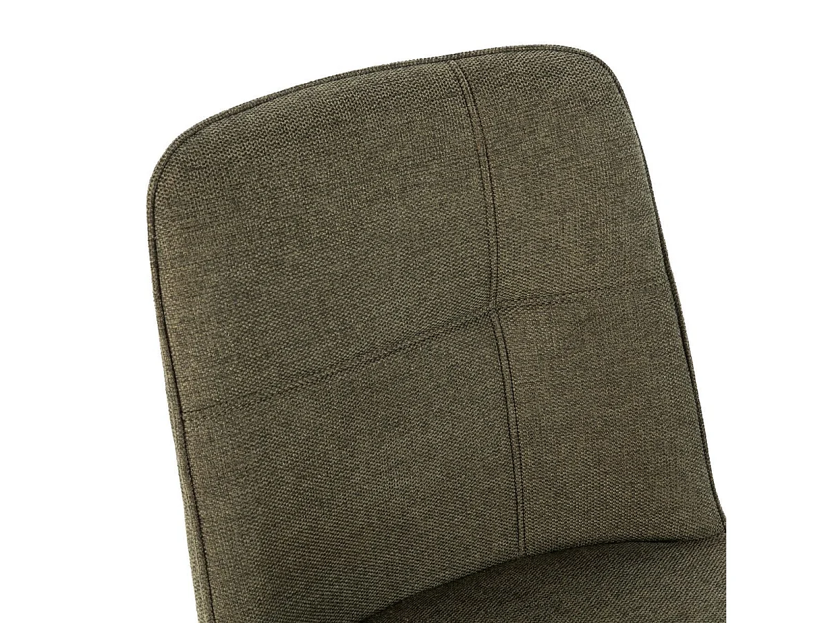 Lot de 2 chaises pivotantes tissu maillé vert surpiqûres décalées et pieds en métal noir - MICHAL
