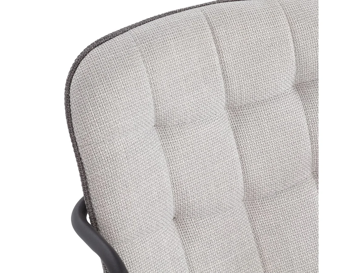 Lot de 2 chaises en tissu chiné gris 2 tons et métal noir - GIANA