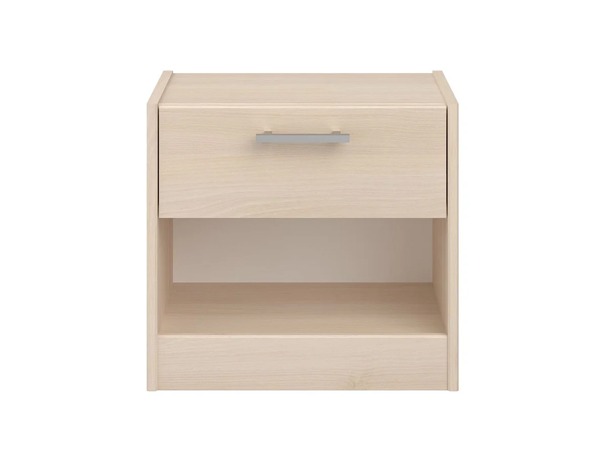 Chevet 1 tiroir et 1 niche aspect bois  - CHARLINE