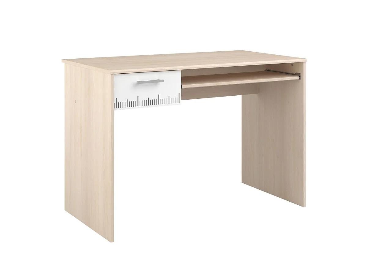 Chambre complète lit 90x190 avec environnement + armoire 2P + bureau + commode - CHARLINE