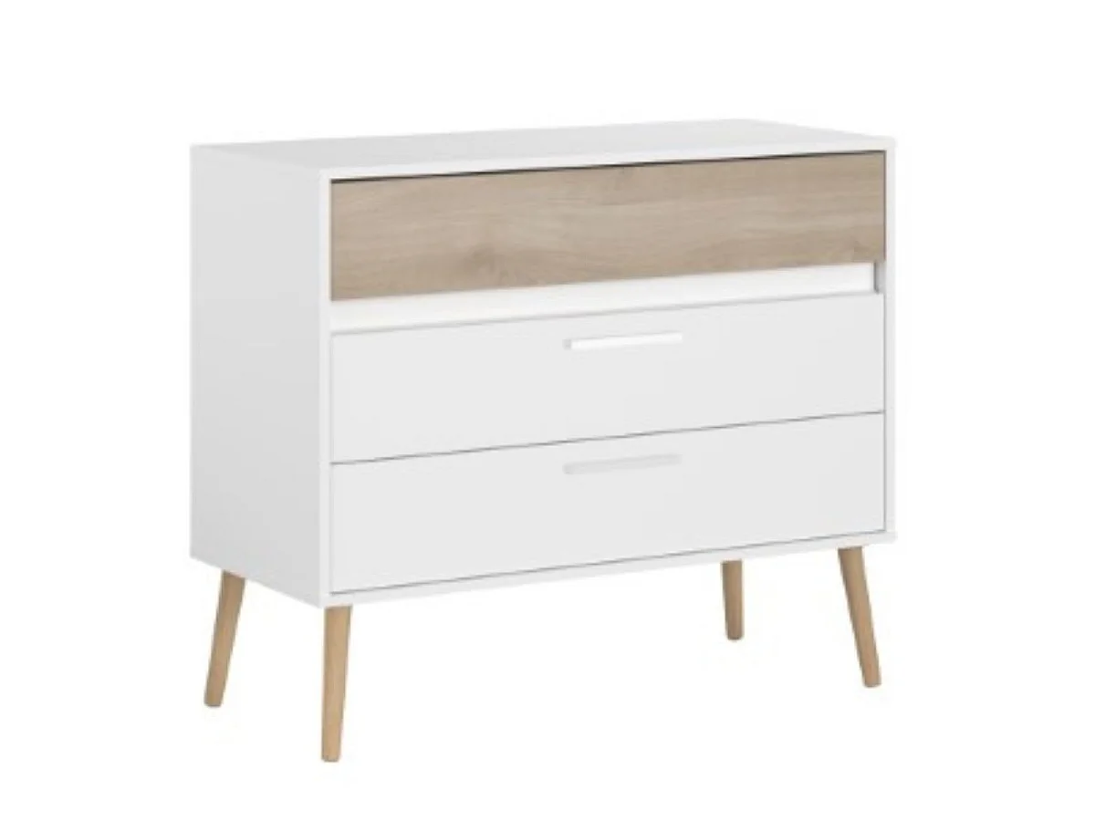 Chambre complète lit 140x190 avec 2 chevets 1 armoire 3P et 1 commode - BORGALL