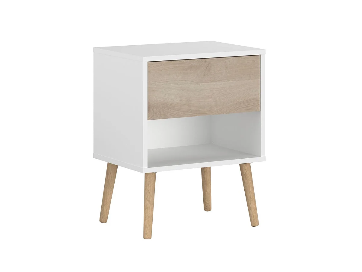 Chambre complète lit 140x190 avec 2 chevets 1 armoire 3P et 1 commode - BORGALL