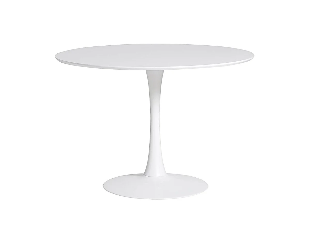 Table ronde blanche + 4 chaises bois taupe et métal noir - CANTIQUE