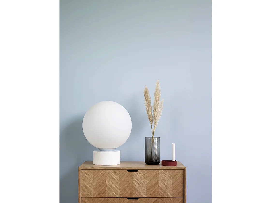 Hübsch Lampe sur pied Cylindre Verre Blanc SPHERE
