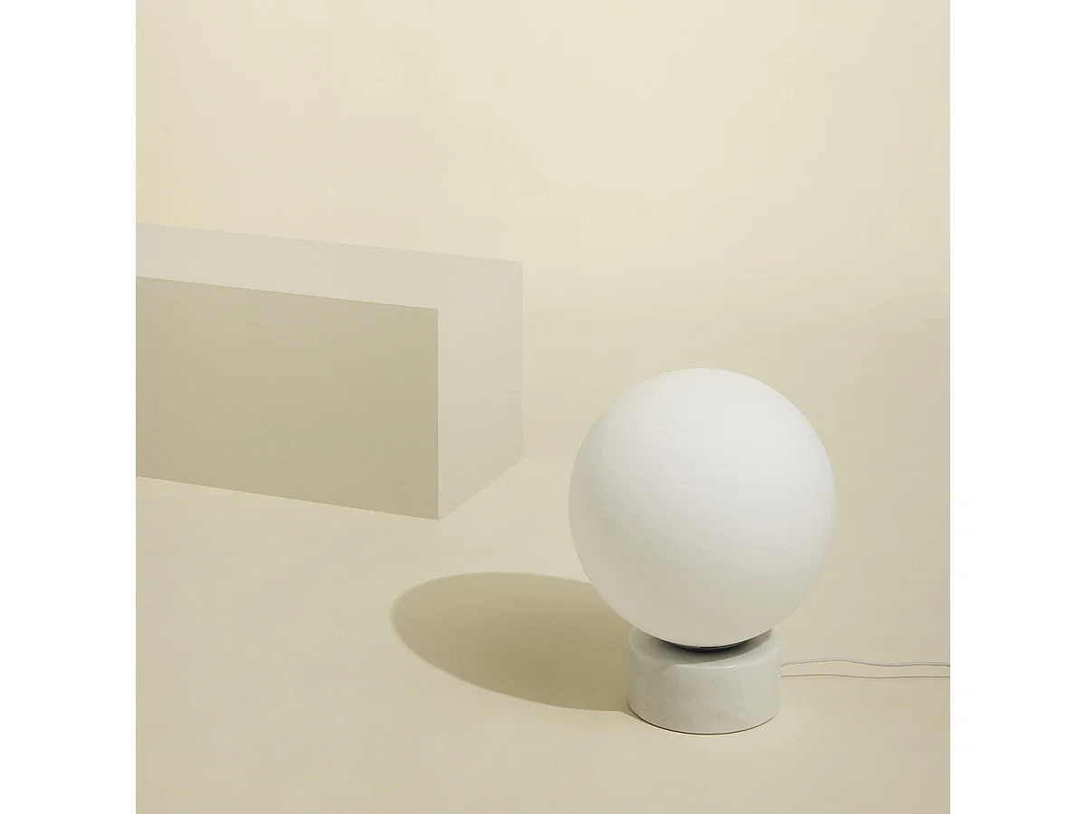 Hübsch Lampe sur pied Cylindre Verre Blanc SPHERE