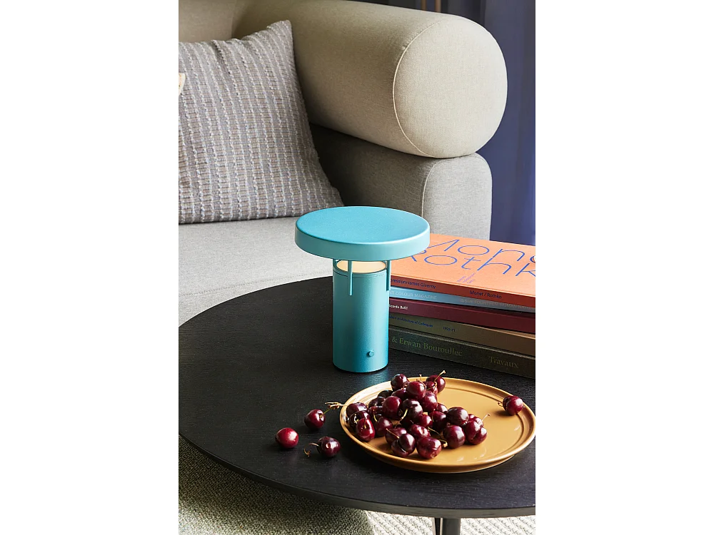 Hübsch Lampe portable Mini Fer métallique Turquoise BRINGME