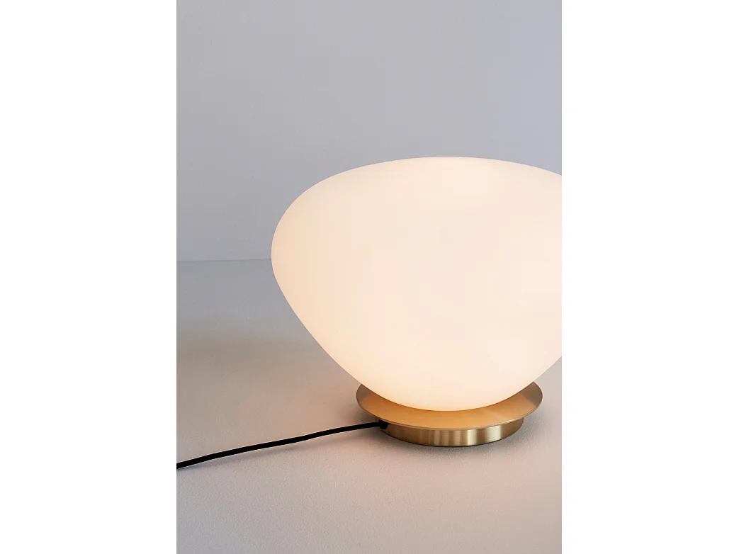 Hübsch Lampe de table Verre Blanc BEAN