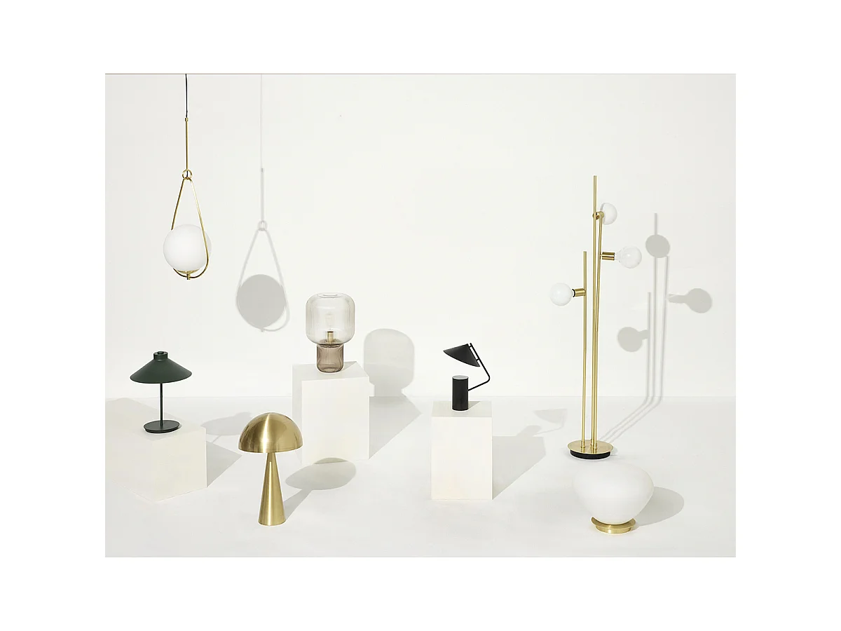 Hübsch Lampe de table Verre Blanc BEAN