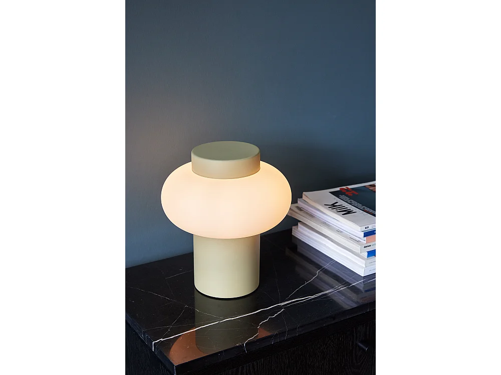 Hübsch Lampe de table Verre Beige CAMP