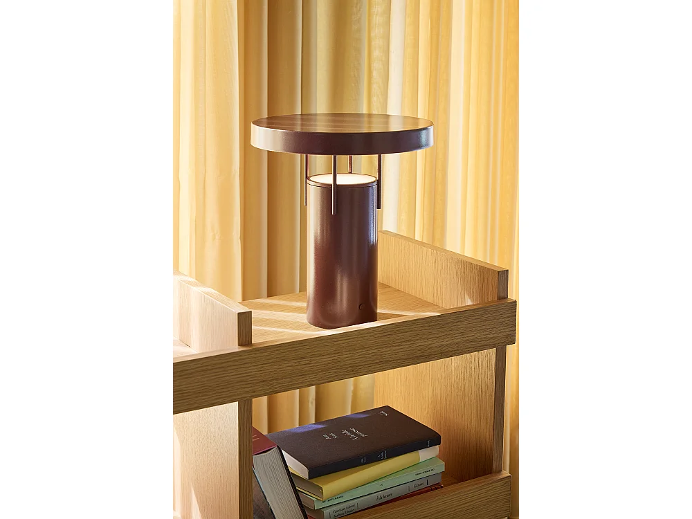 Hübsch Lampe Portable Métallique Bordeaux BRINGME