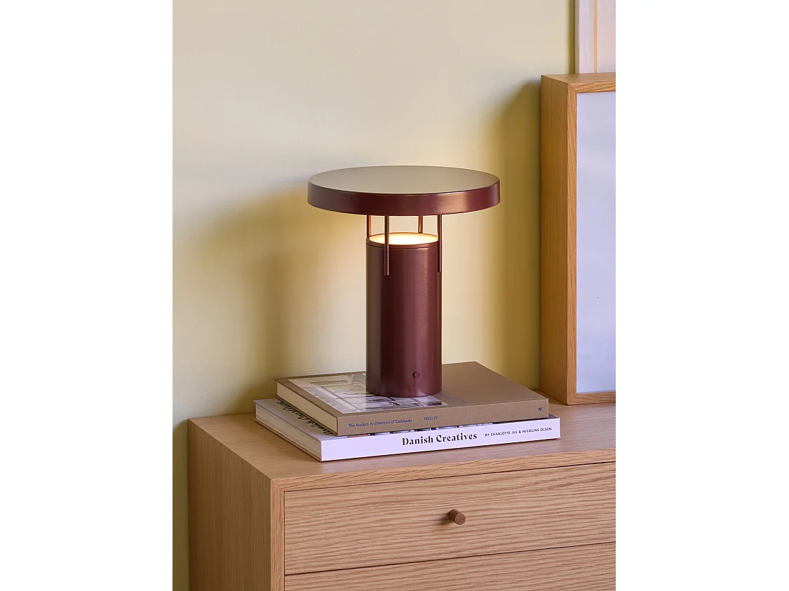 Hübsch Lampe Portable Métallique Bordeaux BRINGME