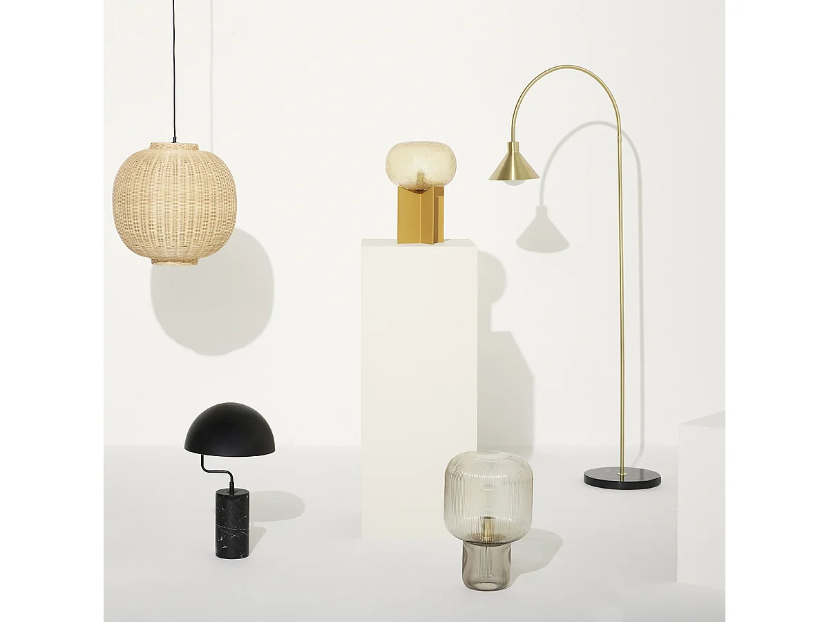 Hübsch Lampe de table Verre Brun PIRUM