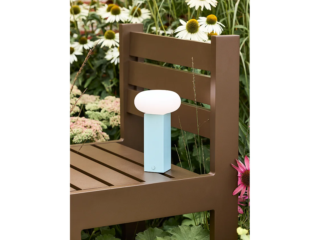Hübsch Lampe Portable Verre Bleu LOW