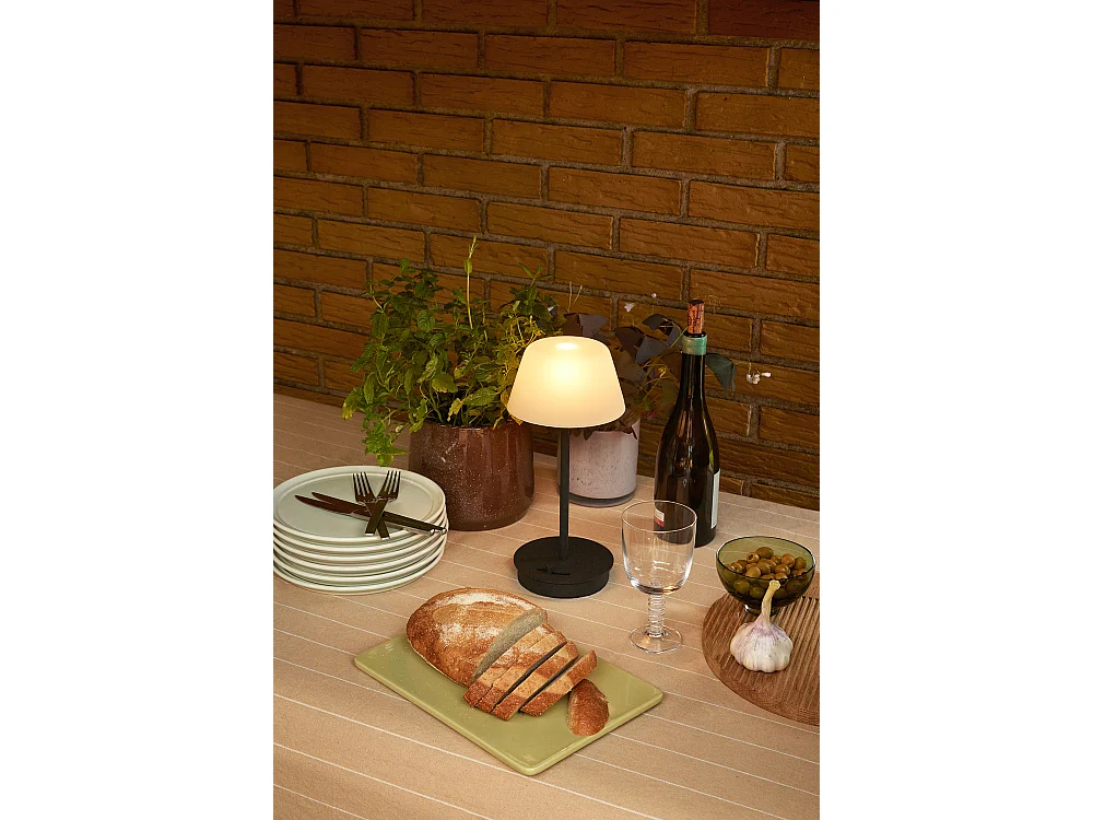 Hübsch Lampe de table Portable Verre Noire SALON