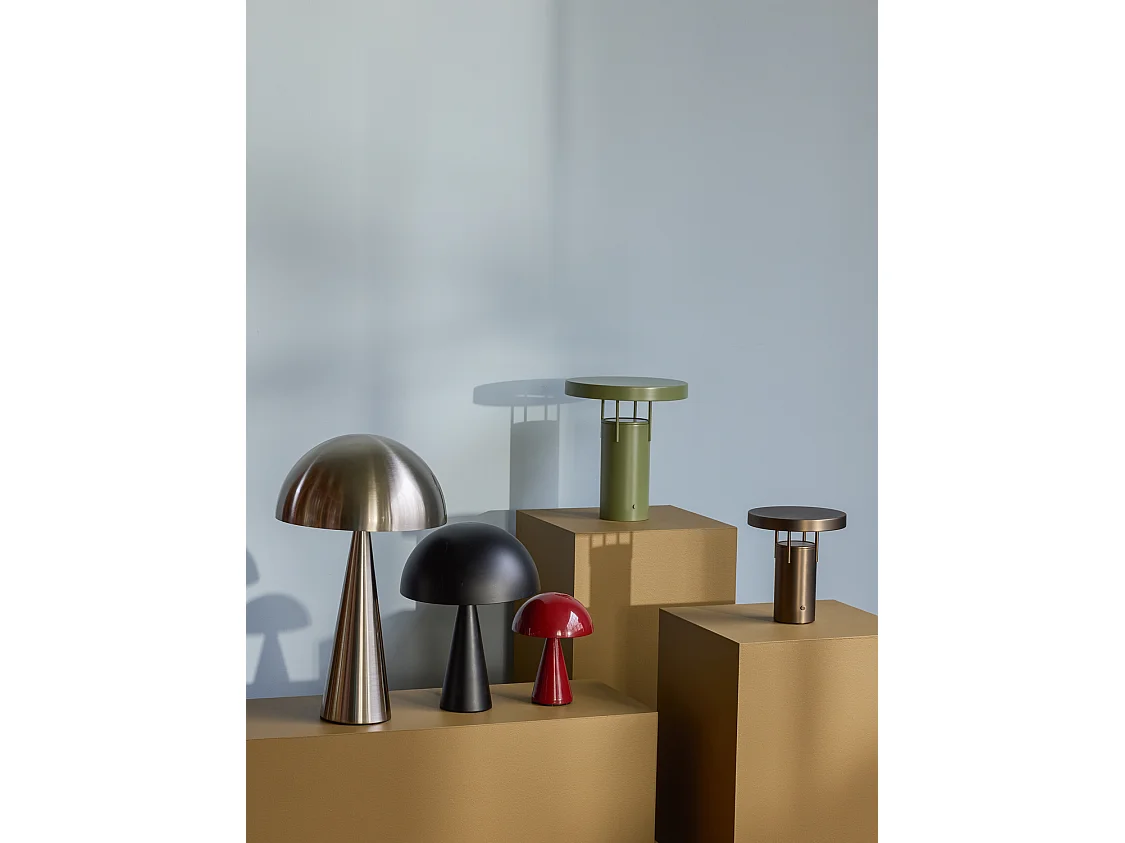 Hübsch Lampe de Table Tall Fer Nickel MUSH