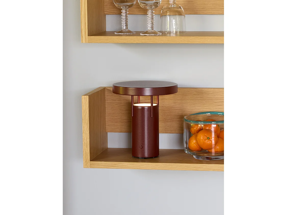 Hübsch Lampe Portable Mini Acrylique Bordeaux métallisé BRINGME