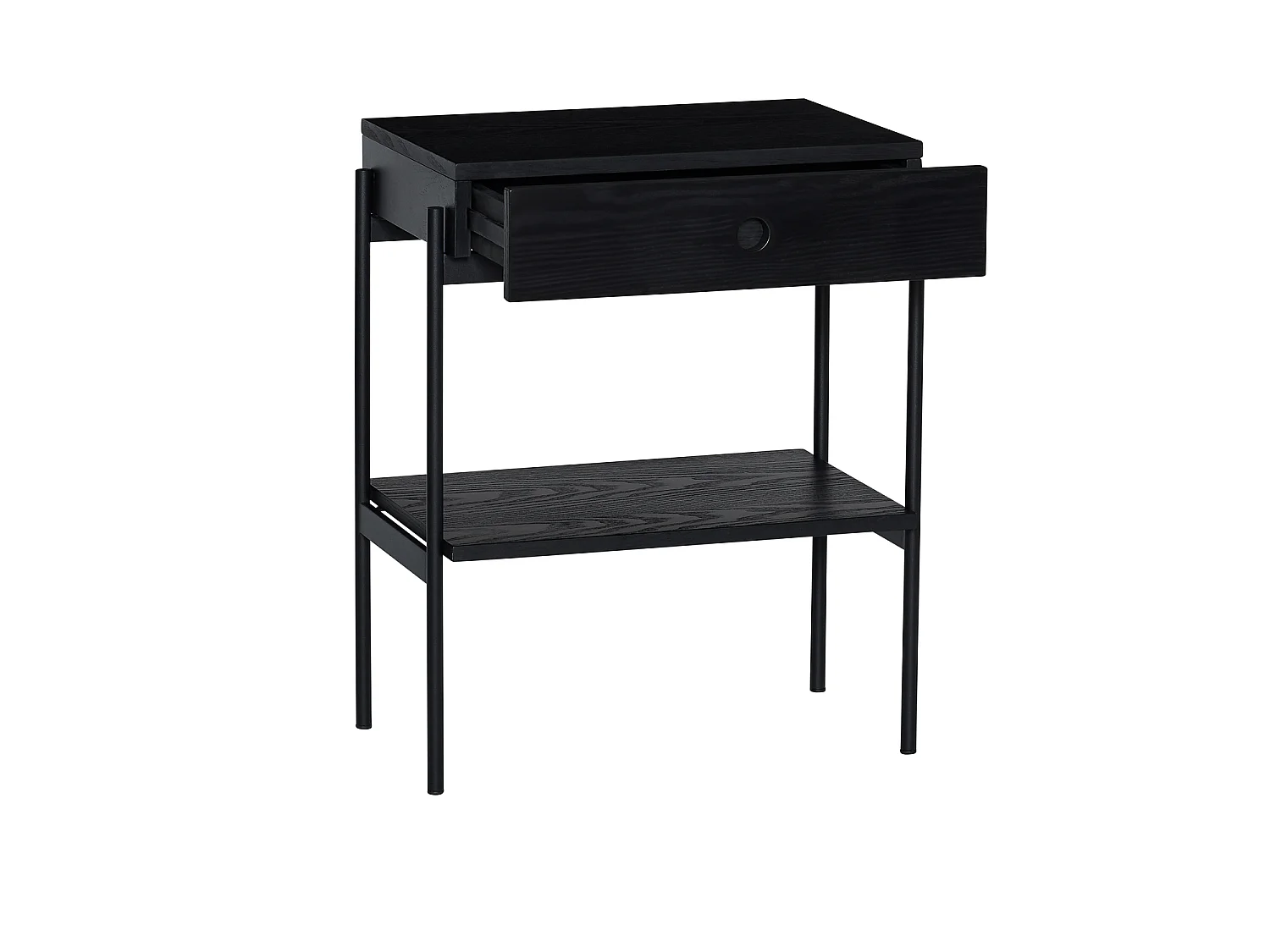 Hübsch Table de chevet Noir Bois noir NOIR