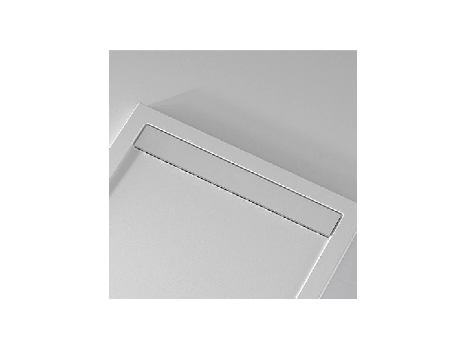 Mineralguss-Duschwanne extra flach CLEVER Schieferoptik WEIß 80x160 cm