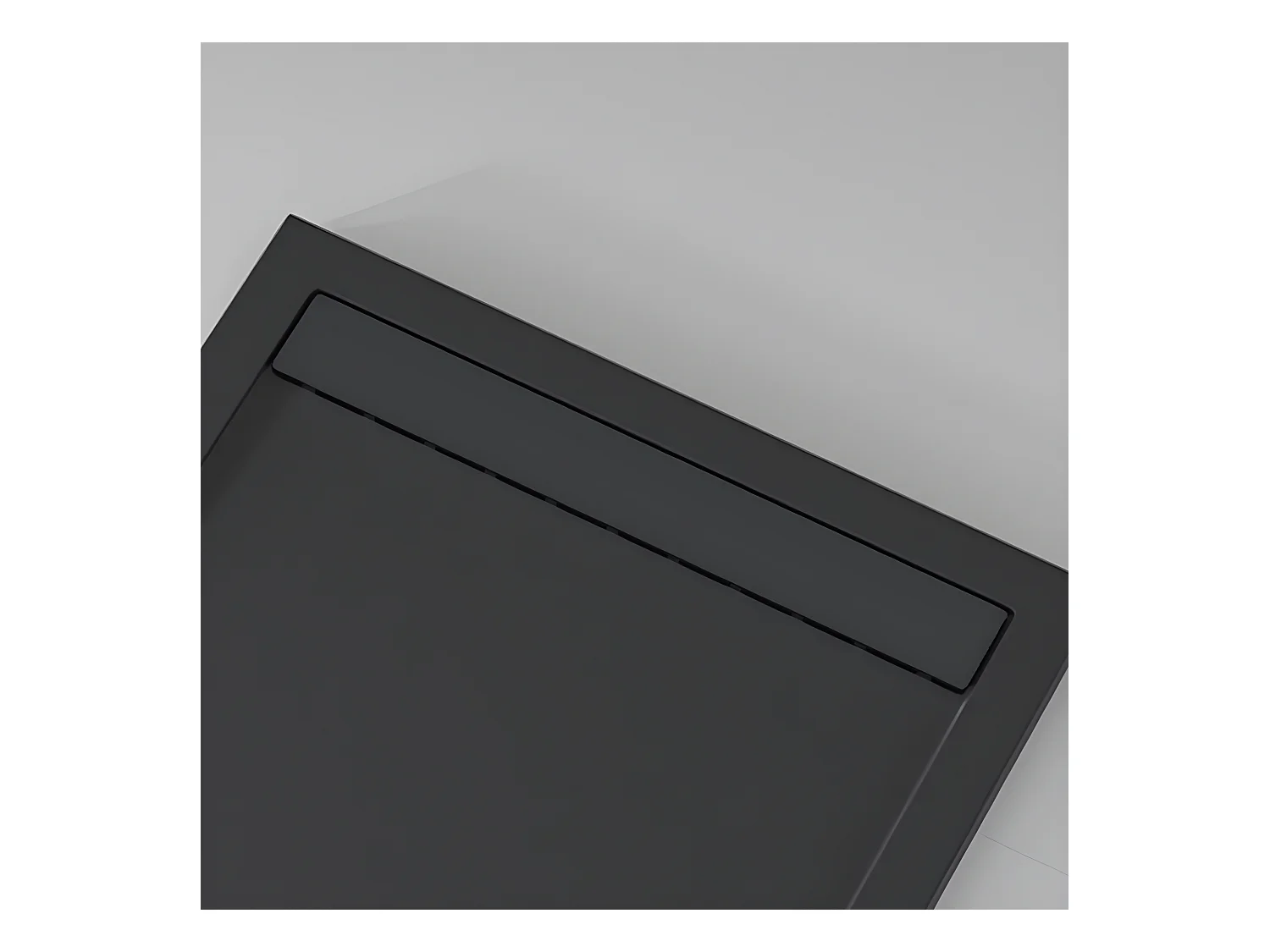 Mineralguss-Duschwanne extra flach CLEVER Schieferoptik ANTHRAZIT 70x160 cm