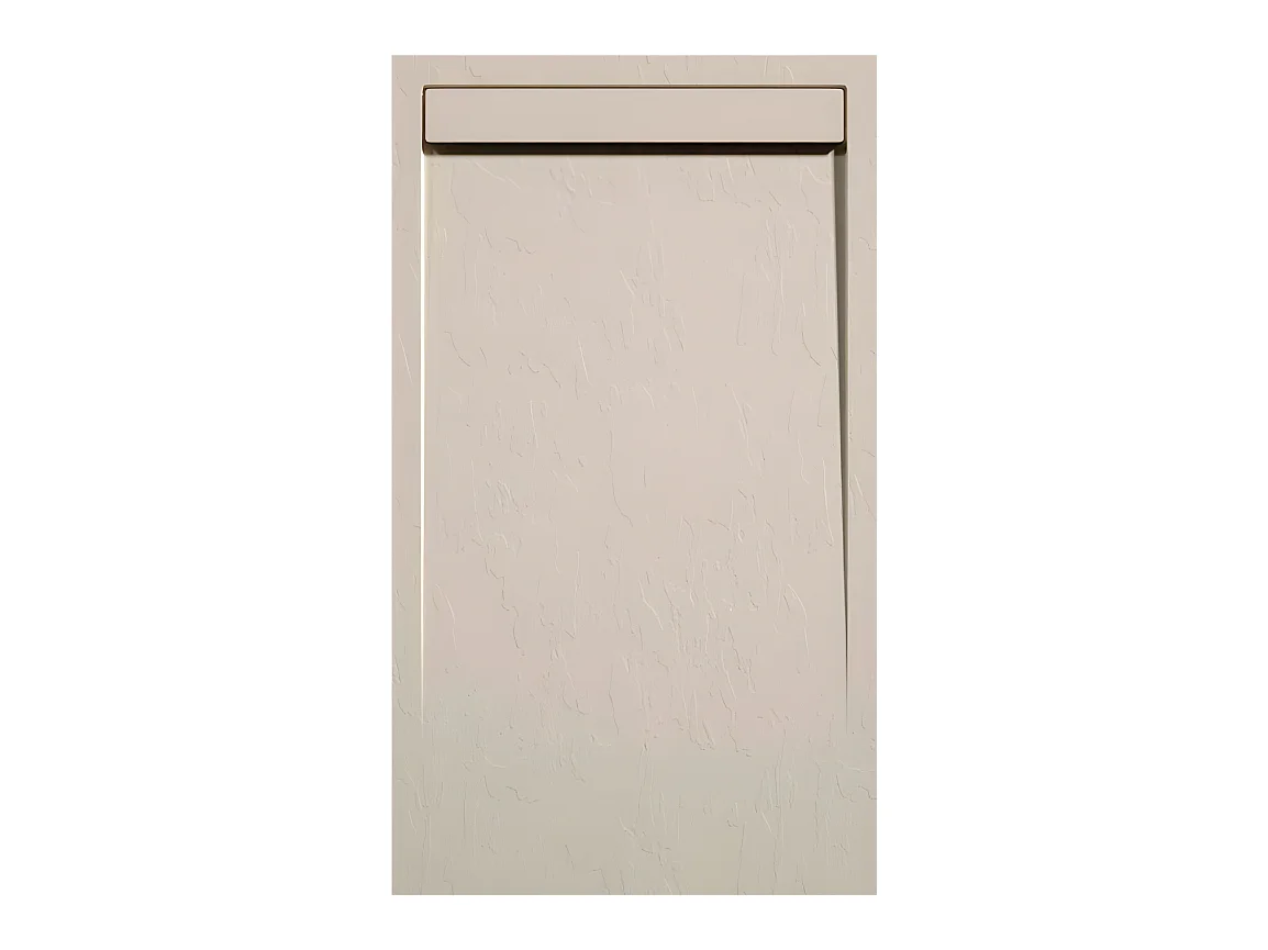 Mineralguss-Duschwanne extra flach CLEVER Schieferoptik BEIGE 80x90 cm
