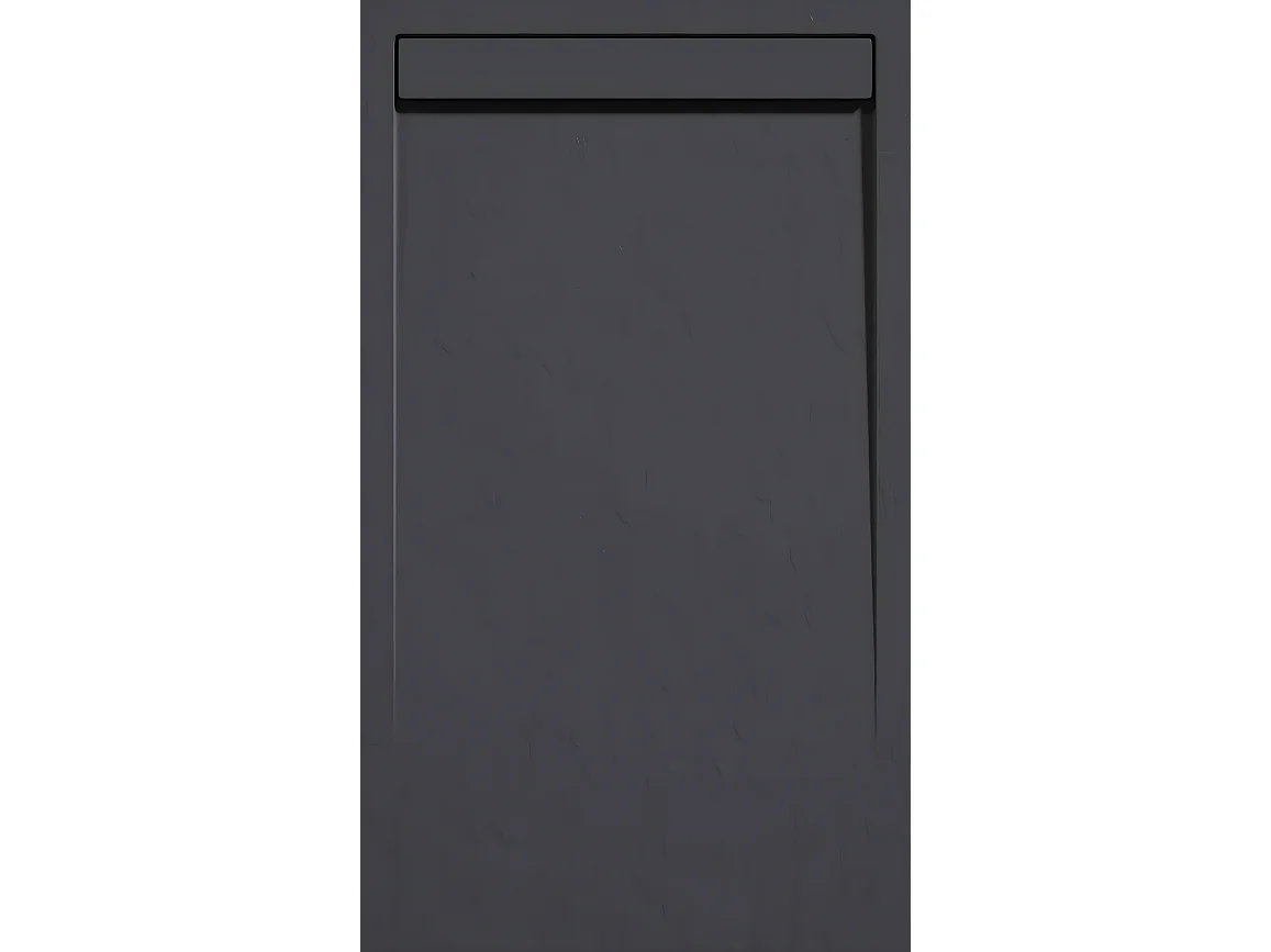 Mineralguss-Duschwanne extra flach CLEVER Schieferoptik ANTHRAZIT 90x190 cm