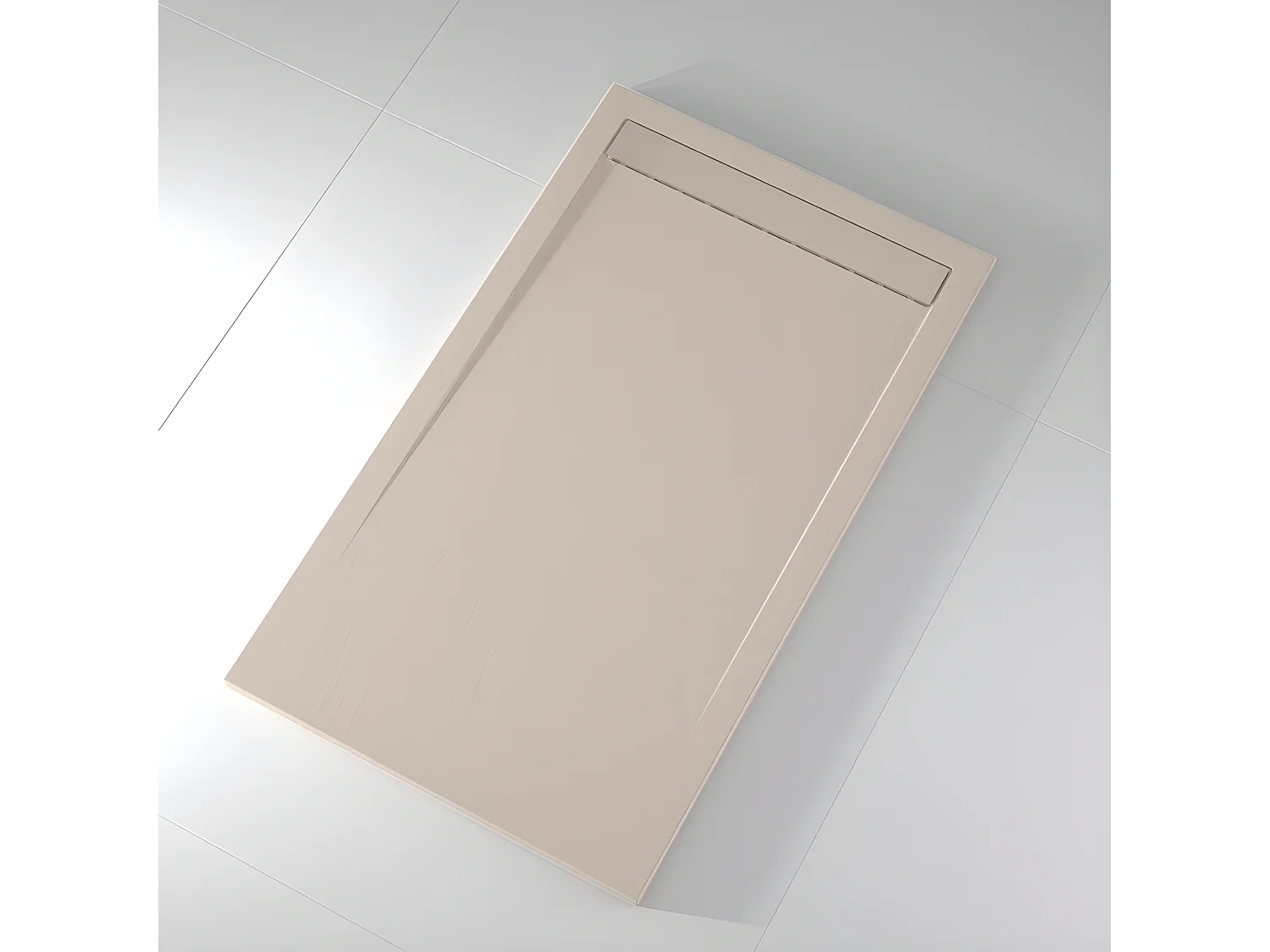 Receveur de douche 70x160 cm extra plat SMART en résine surface ardoisée beige