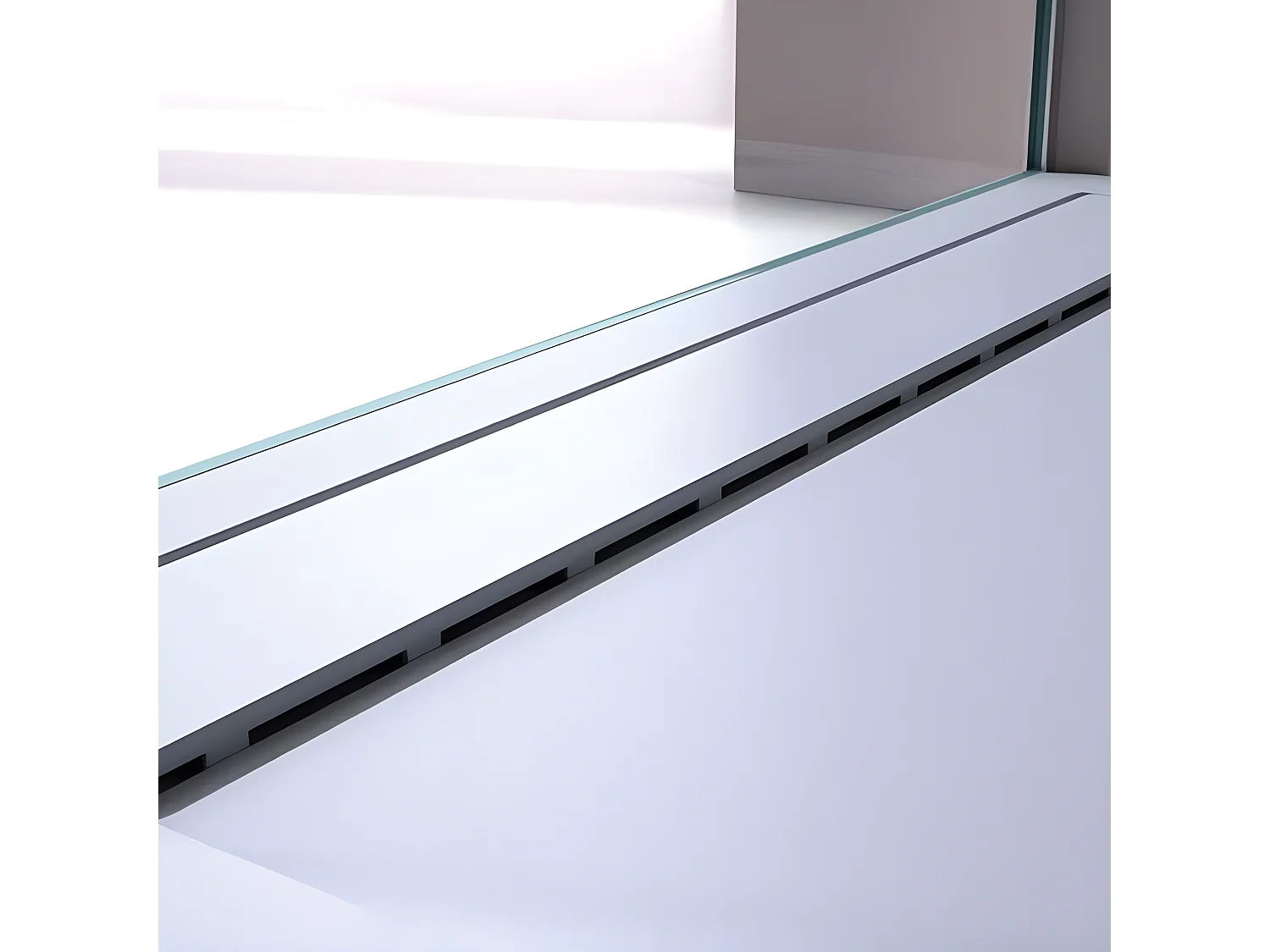 Mineralguss-Duschwanne extra flach CLEVER Schieferoptik ANTHRAZIT 90x120 cm