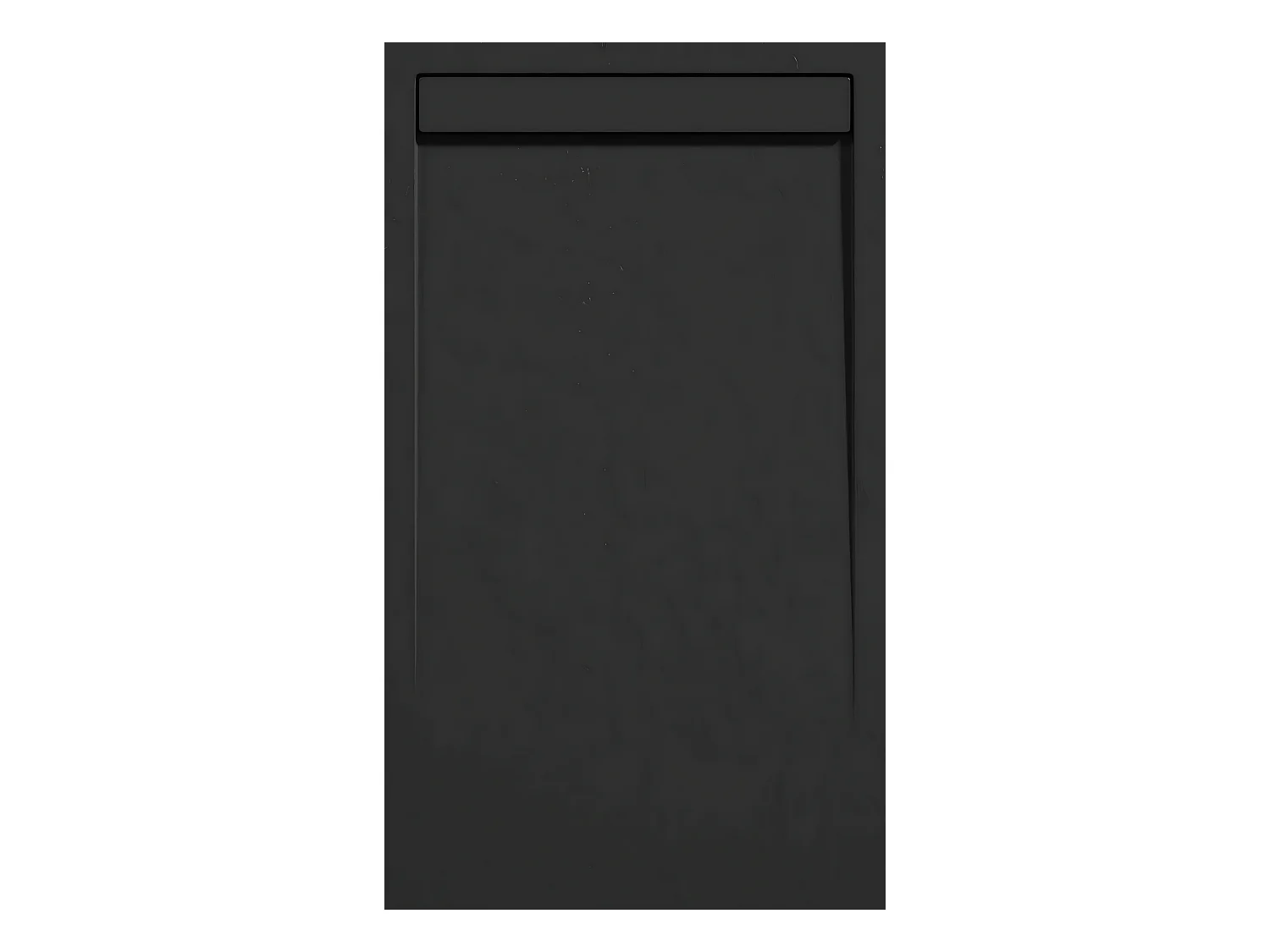 Mineralguss-Duschwanne extra flach CLEVER Schieferoptik SCHWARZ 70x140 cm