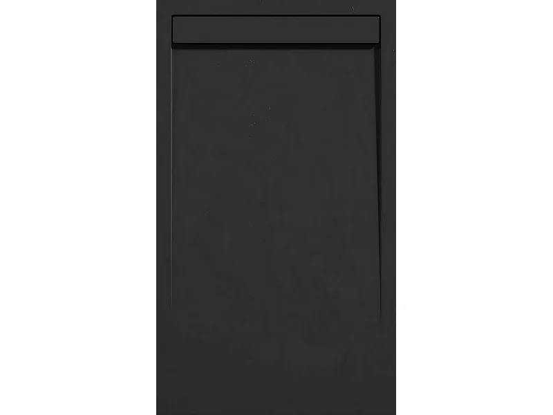 Mineralguss-Duschwanne extra flach CLEVER Schieferoptik SCHWARZ 70x140 cm