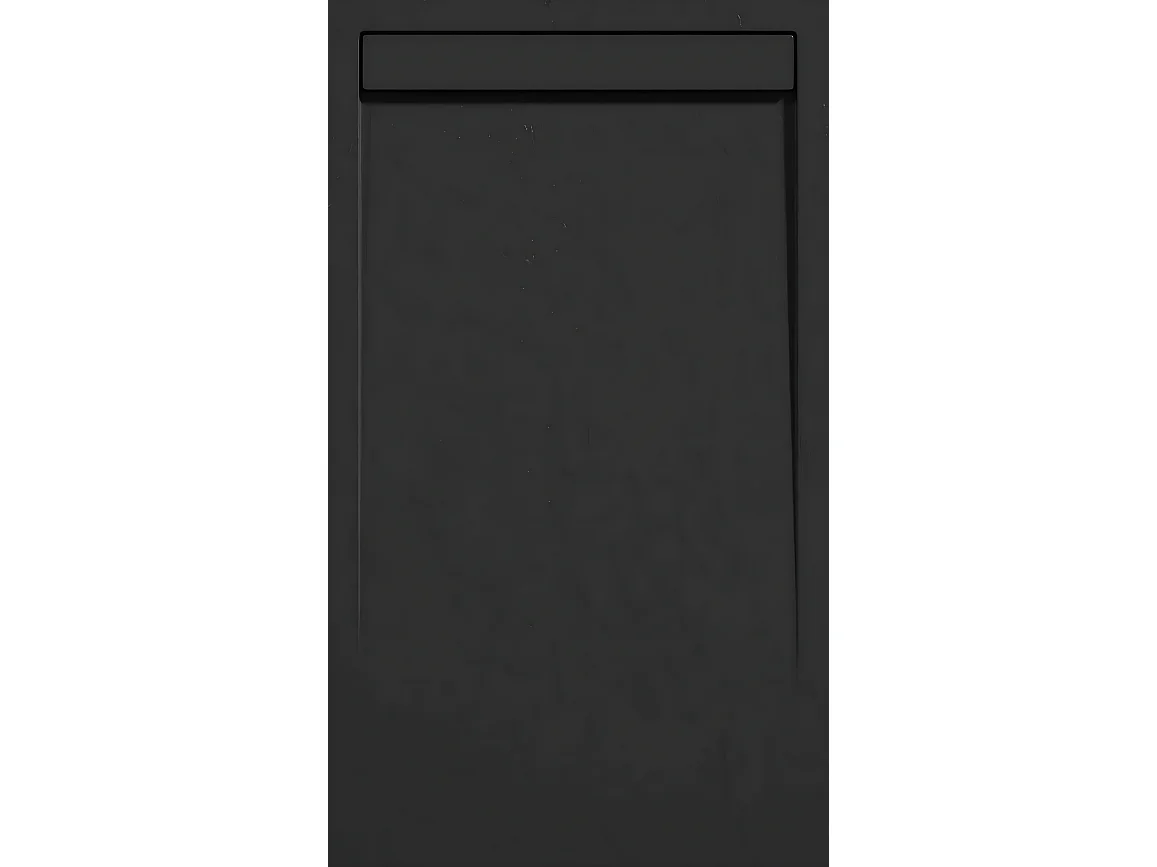 Mineralguss-Duschwanne extra flach CLEVER Schieferoptik SCHWARZ 70x90 cm