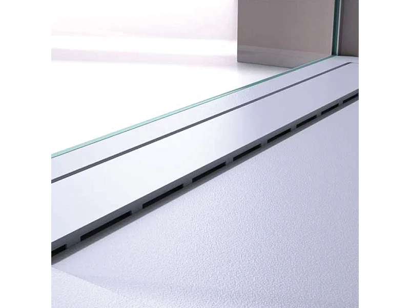 Receveur de douche 80x100 cm extra plat SMART en résine surface ardoisée gris cendre