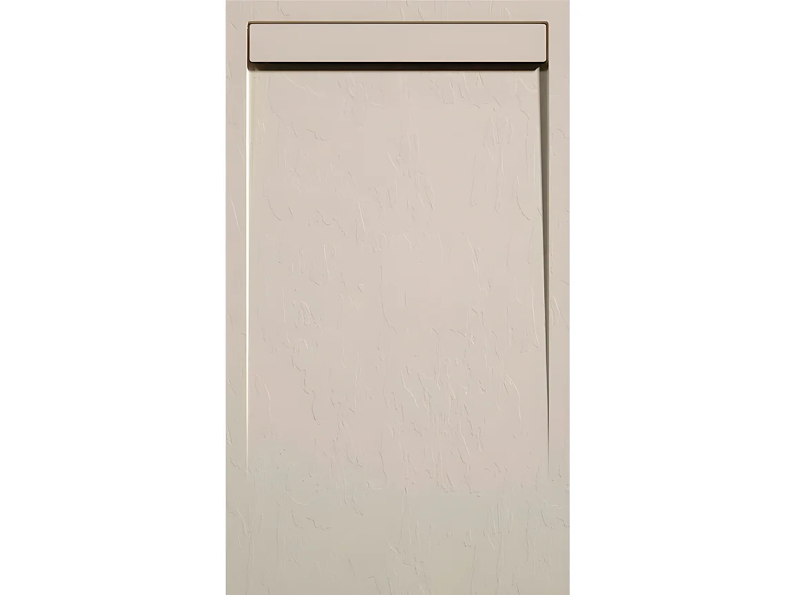 Mineralguss-Duschwanne extra flach CLEVER Schieferoptik BEIGE 90x110 cm