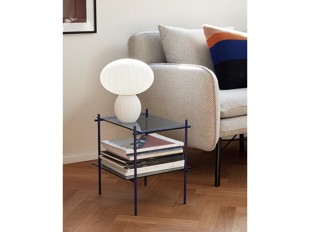 Hübsch Lampe de table Verre Blanc KUMU