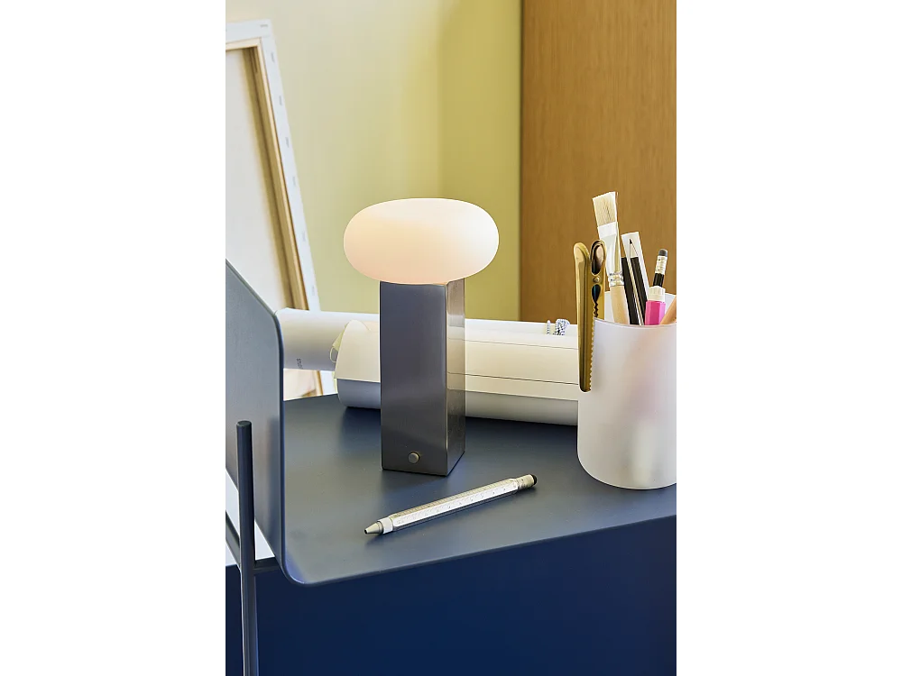 Hübsch Lampe Portable Verre Nickel LOW