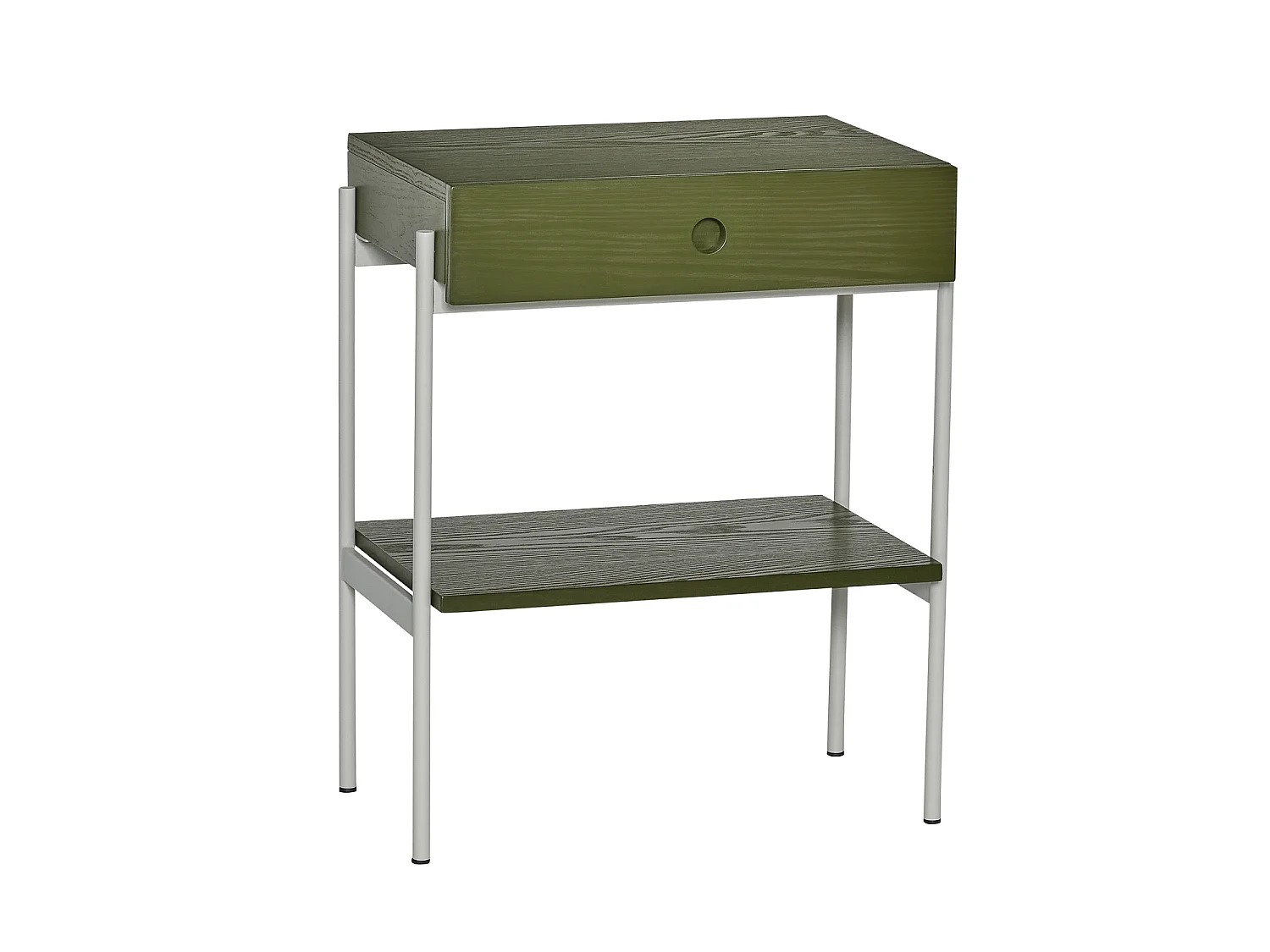 Hübsch Table de Chevet Ash Veneer Vert Off White NOIR