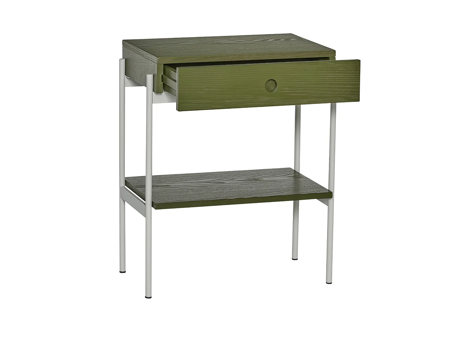 Hübsch Table de Chevet Ash Veneer Vert Off White NOIR